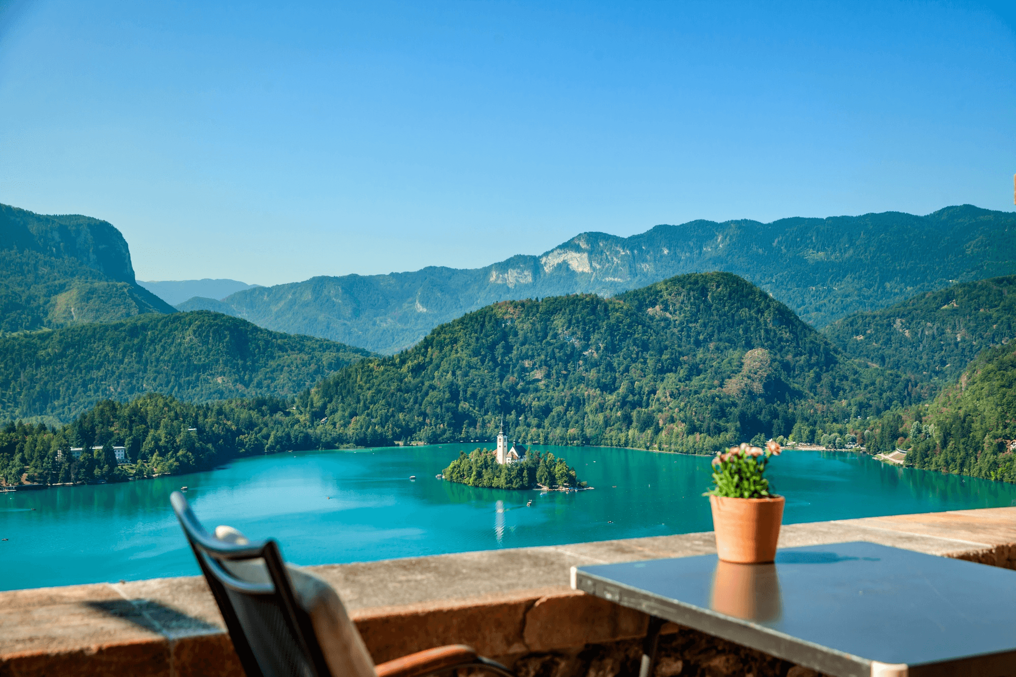 Mountain lake travel destination