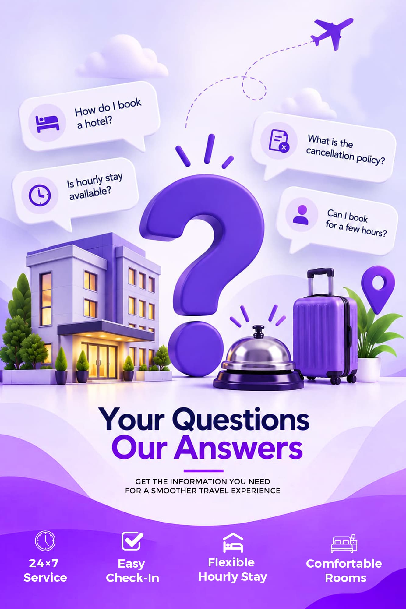 Travellers reviewing their booking before a stay